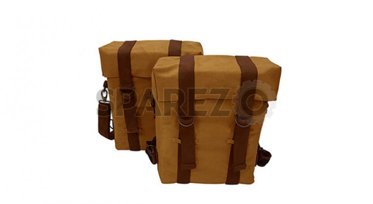 Royal Enfield Classic 350 500 Desert Color Military Pannier Bags - SPAREZO